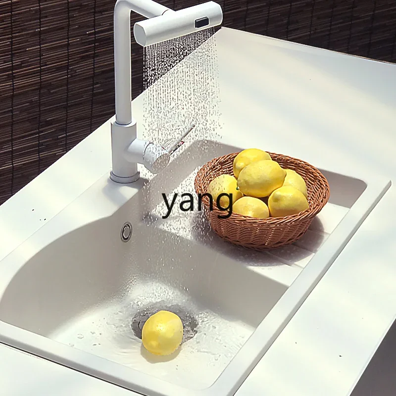 Fregadero multifuncional LH cocina con grifo lluvia cascada – Blanco - imagen 3