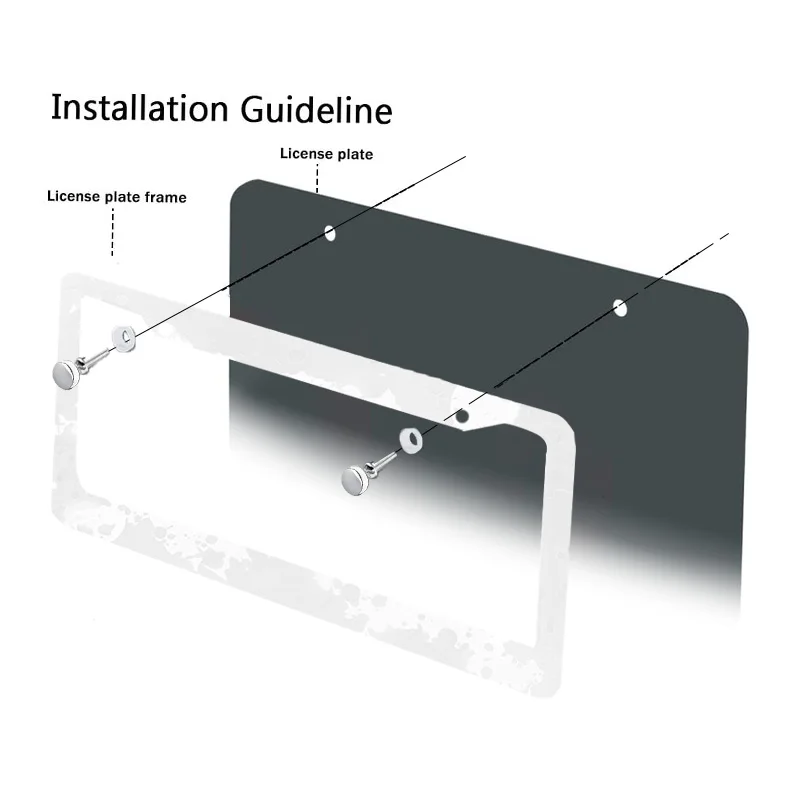 Portamatrículas universal de acero inoxidable efecto arcoíris para coche - imagen 2