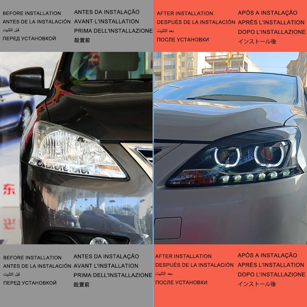 Faros delanteros LED Nissan Sylphy B17 estilo lágrima 2012-2015 - imagen 3
