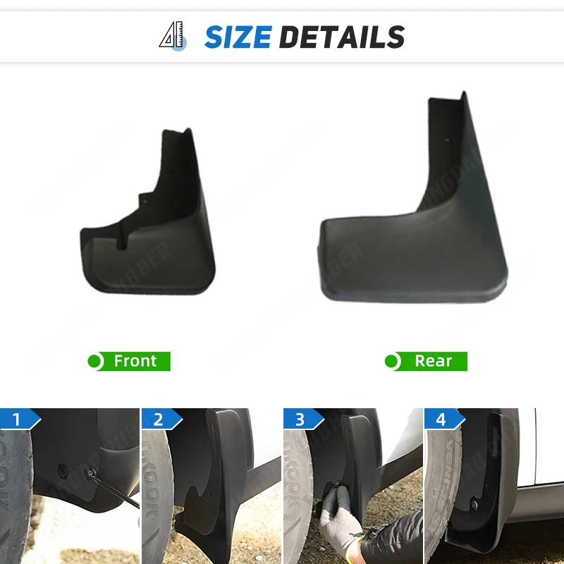 Guardabarros delanteros y traseros para Mitsubishi Outlander 2007-2009 - imagen 3