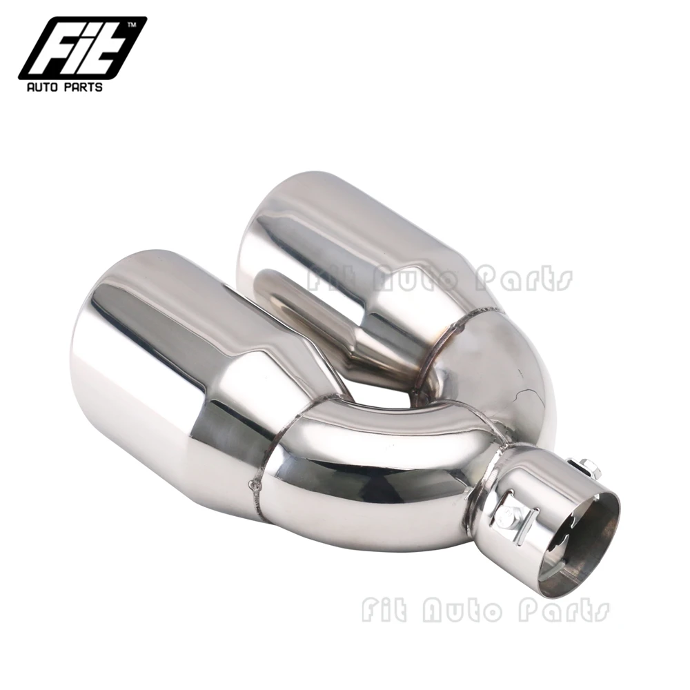 Terminales escape inoxidable doble 54-89 mm – Puntas redondas universales - imagen 5