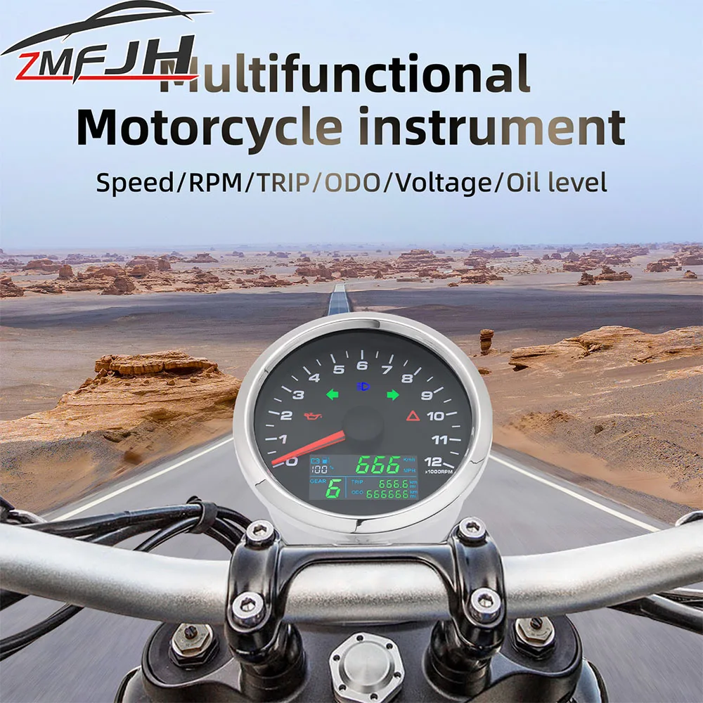 Tacómetro velocímetro GPS digital OBO LCD para moto