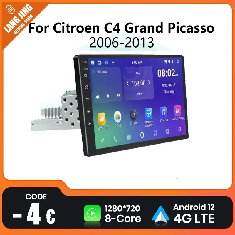 Radio con GPS con Android y CarPlay para Citroën C4 Grand Picasso