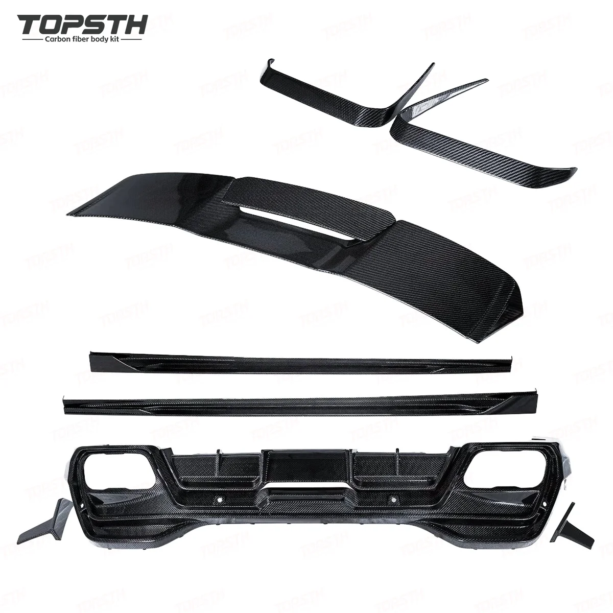 X6 G06 PK estilo fibra de carbono seca labio delantero falda lateral difusor trasero alerón trasero espejo retrovisor Kit de carrocería - imagen 5