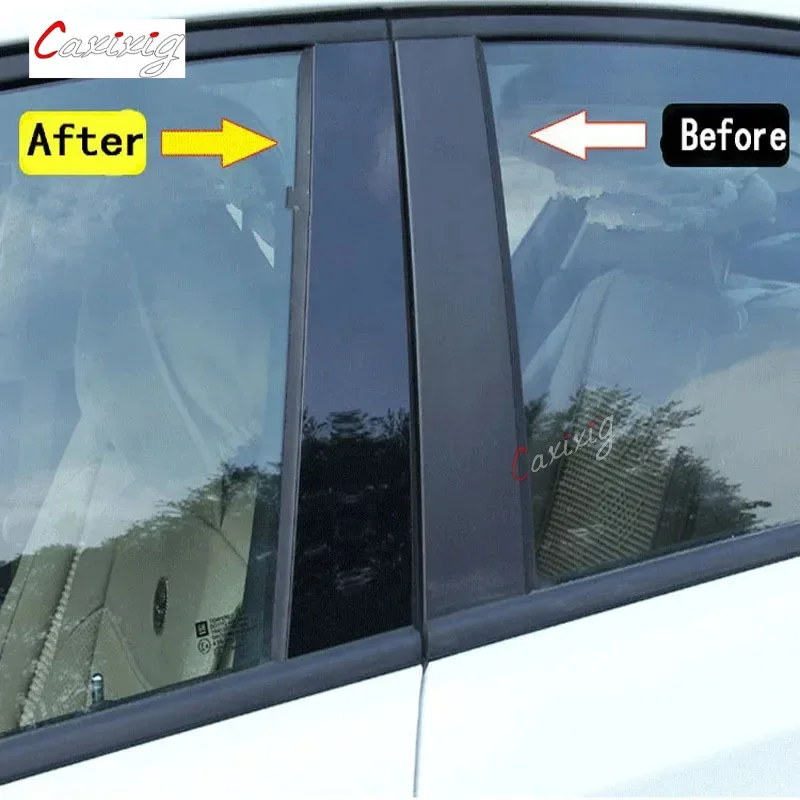 4 Uds. Pilar de coche cubierta de poste embellecedor de puerta pegatinas de moldura de ventana para Peugeot 206 2004-2010 207 2009-2013 Citroen C2 2006-2013 - imagen 3