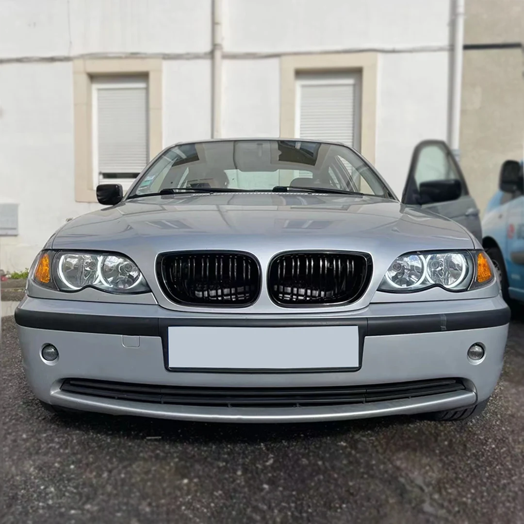BMW E46 rejilla capó doble listón negro racing Serie 3 - imagen 3