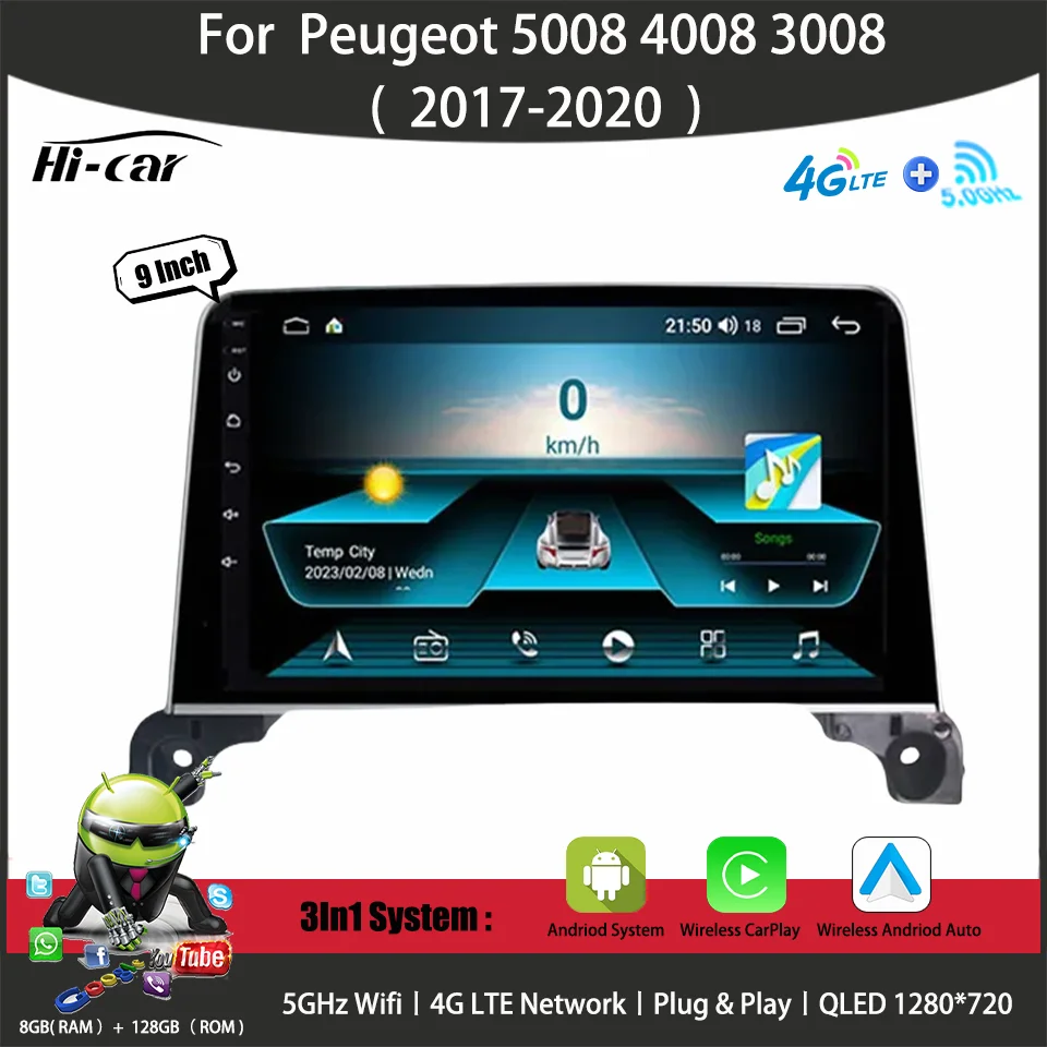 Radio Peugeot Android 9" 2Din GPS