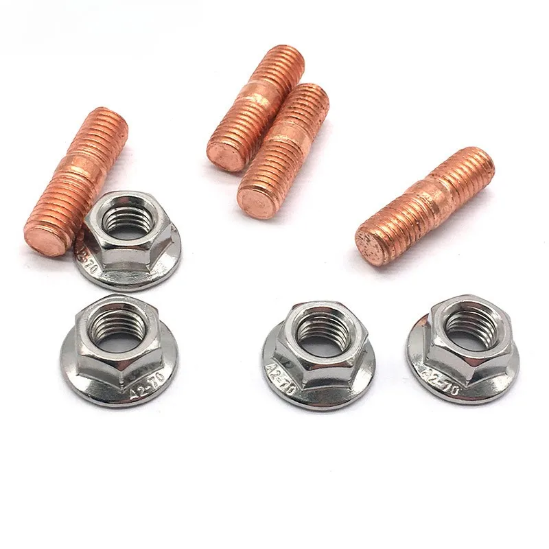 Juego de pernos Turbo M10 X1.5 Rosca T3 T4 T6 Tuercas de pernos de brida Turbo de alta resistencia - imagen 3