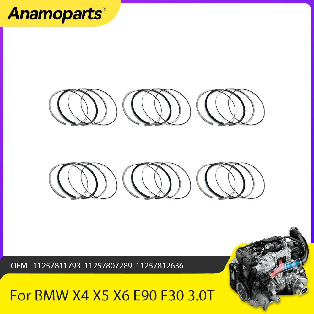 Juego de segmentos de pistón BMW N57D30A 3.0 diésel, OEM 11257811793