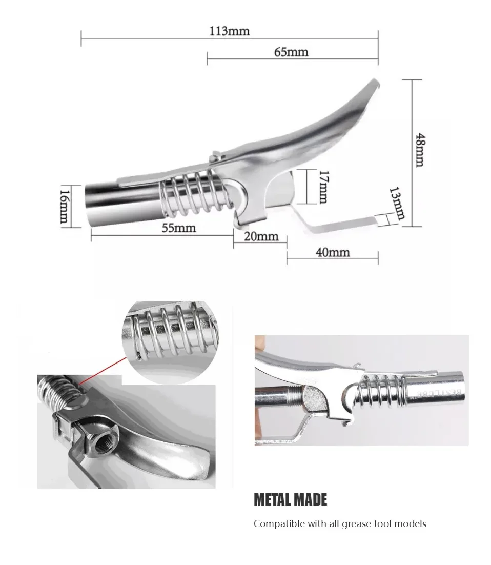 Kit manguera alta presión con acoplador para pistola engrase 1/8 NPT - imagen 3