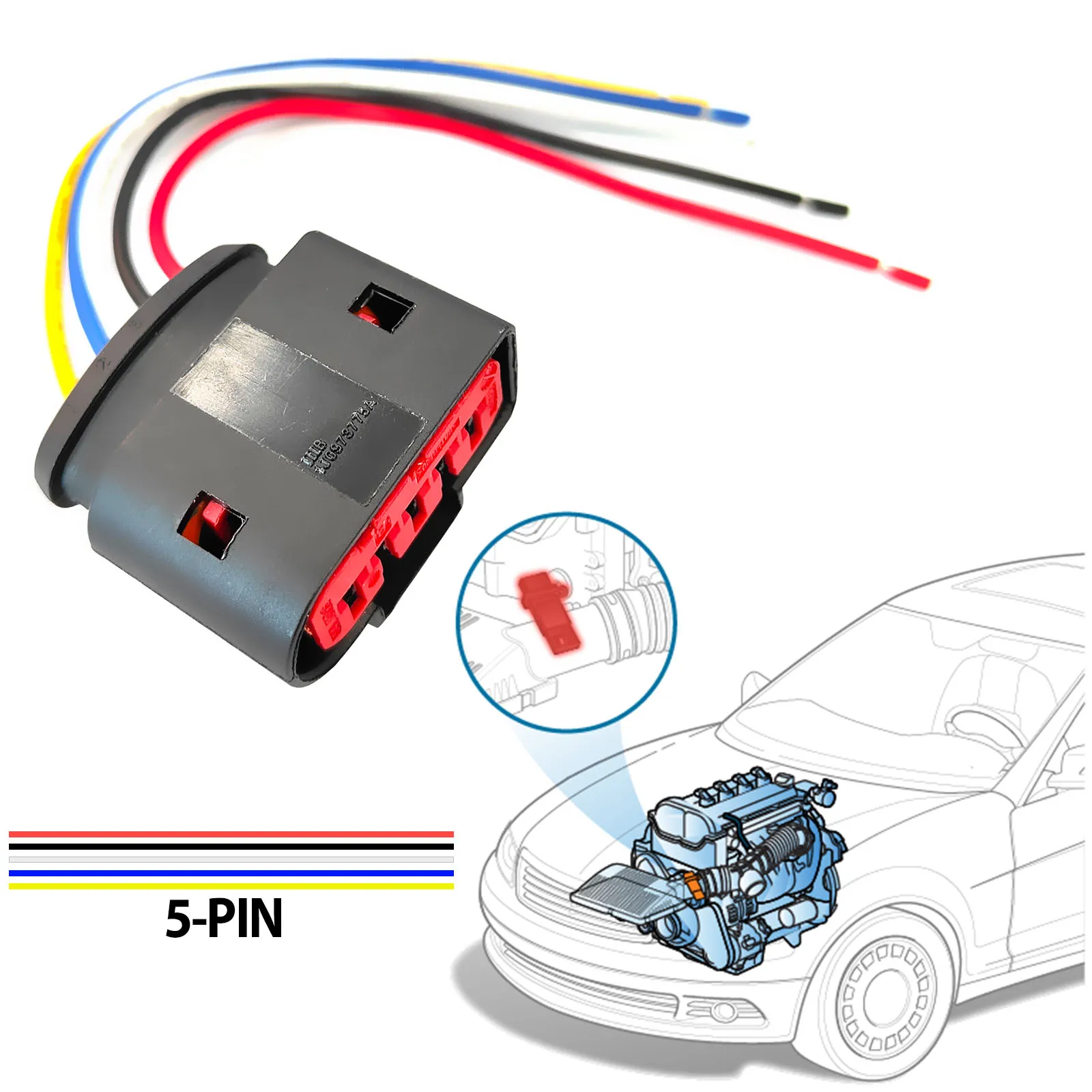 1J0973775A Conector de caudalímetro VW Golf, Passat y Sharan - imagen 5