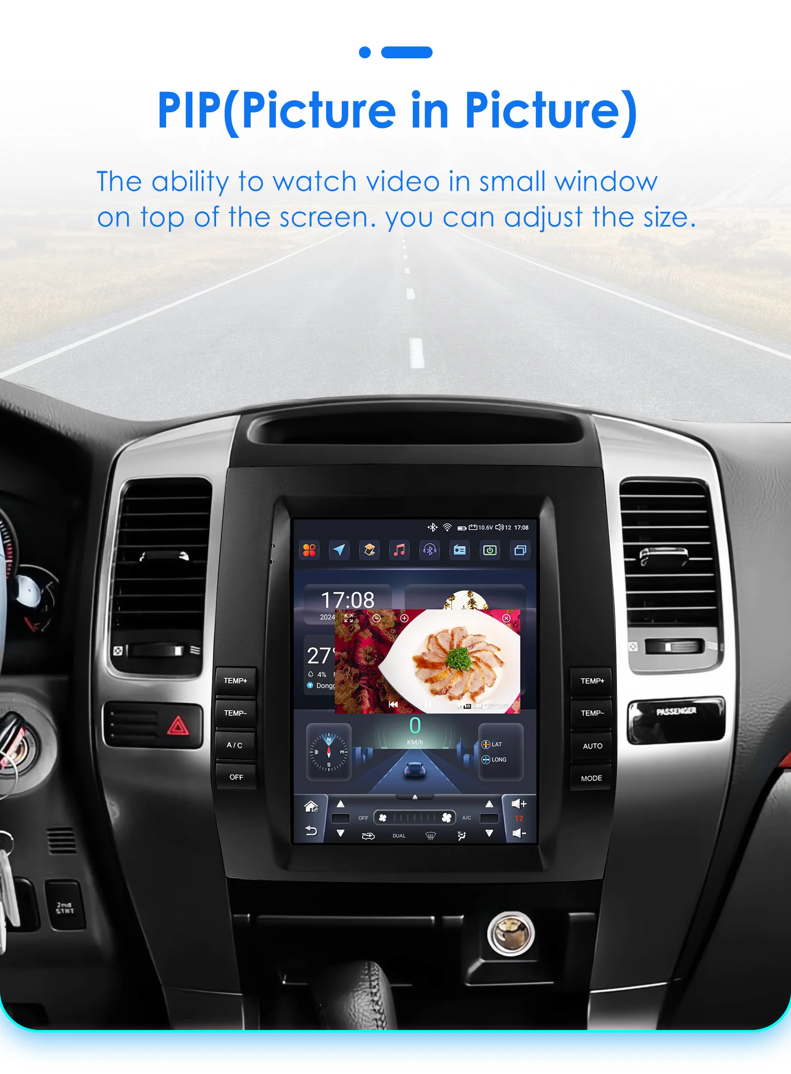 Hizpo Radio 2 DIN GPS con CarPlay para Toyota Prado 120 - imagen 5