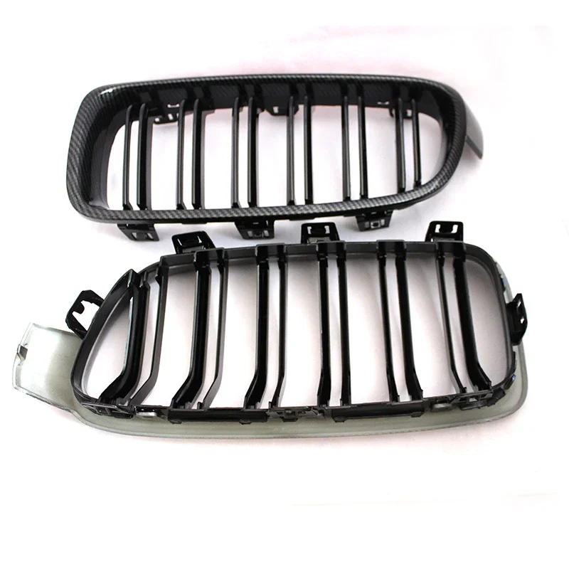 Rejilla de parachoques BMW Serie 3 F30/F31/F35, doble lama negra - imagen 4