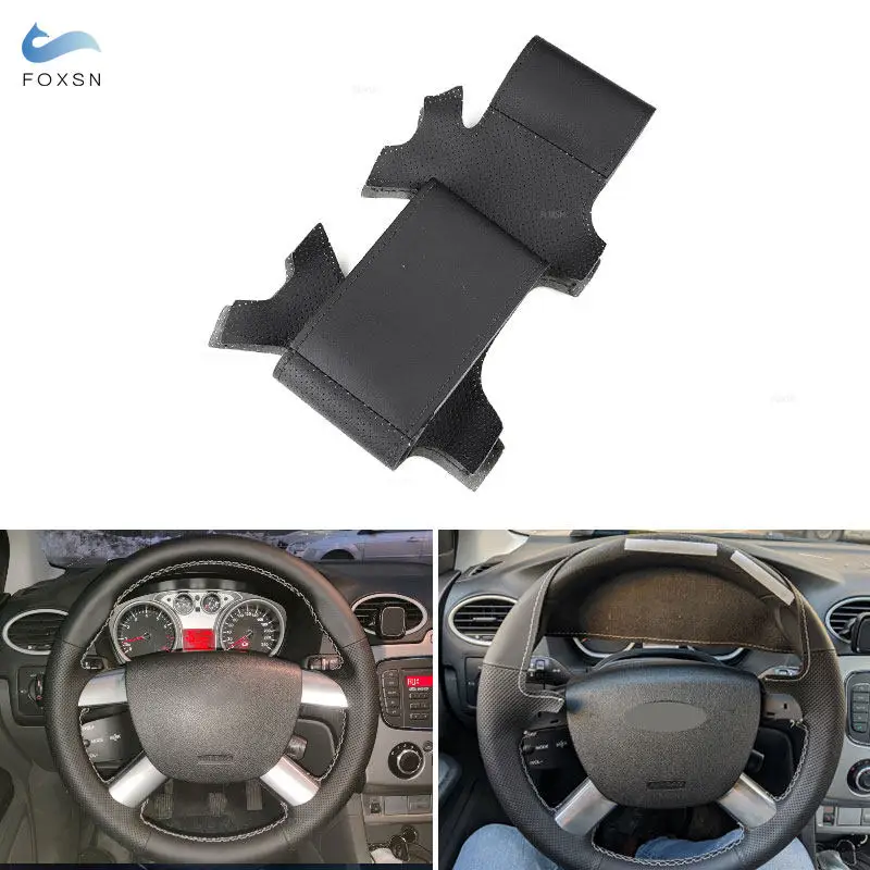 Protector de volante trenzado a mano Ford Kuga Focus 2 C-MAX con hilos