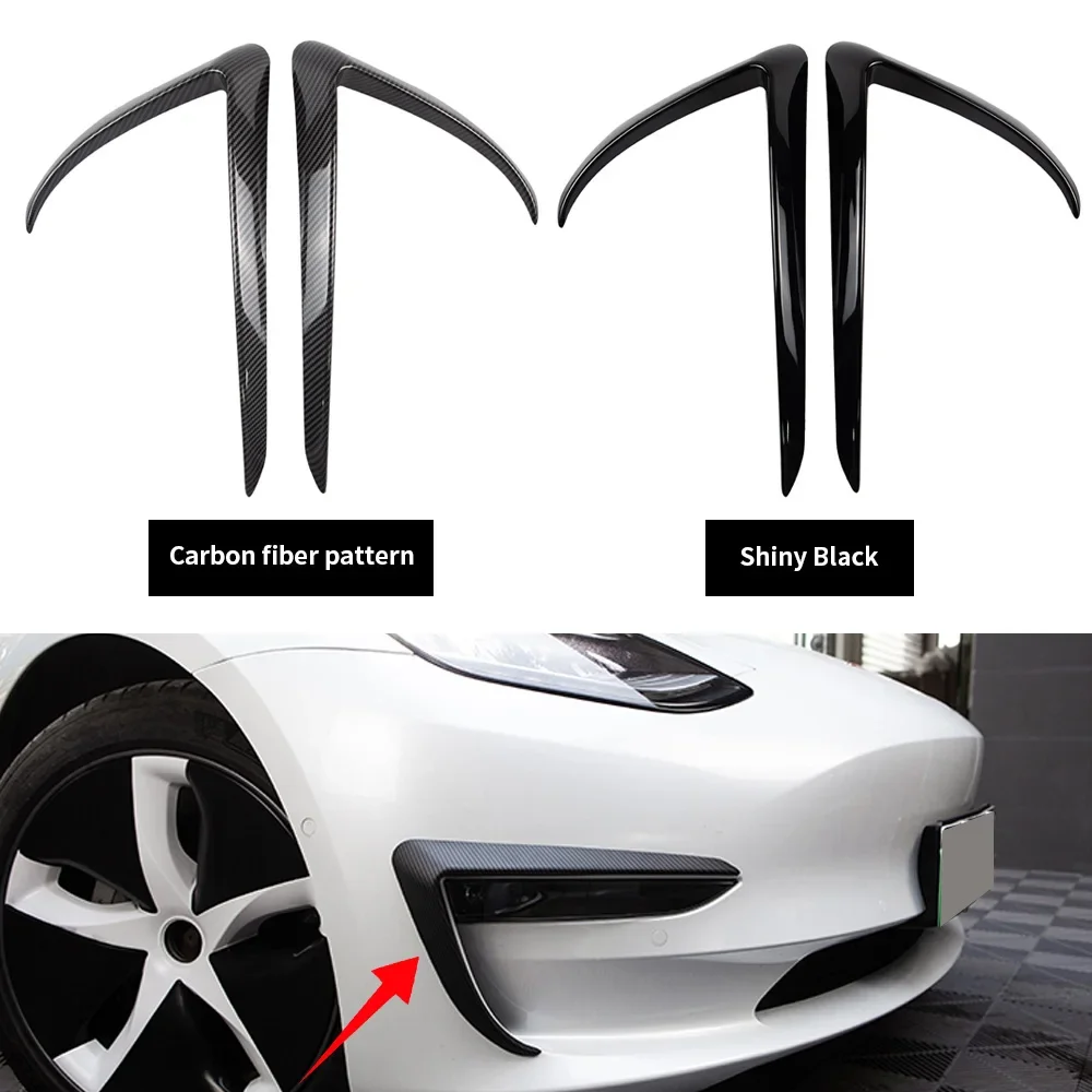 Adhesivos fibra carbono parachoques delantero Tesla Model 3 2017-19 - imagen 3