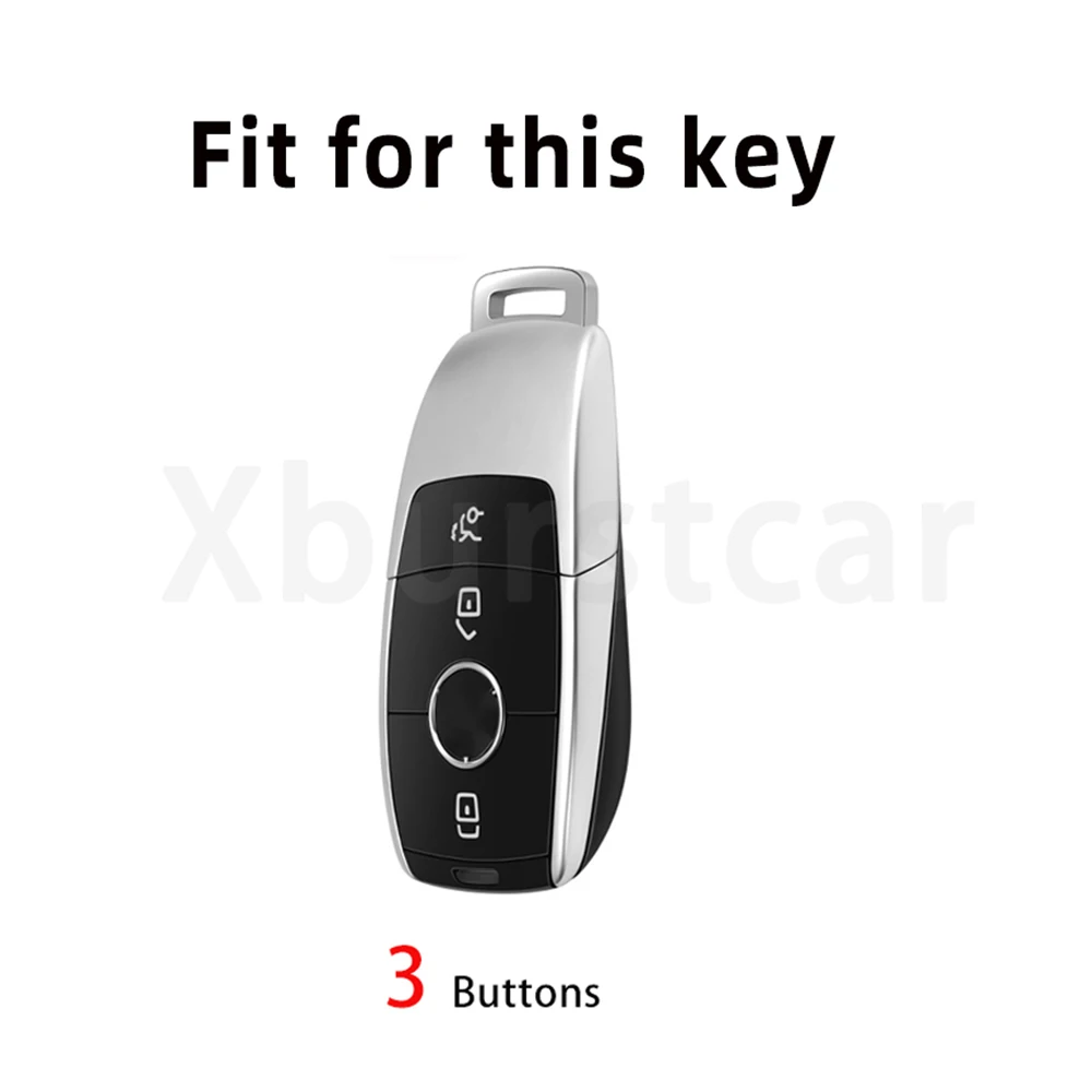 Funda de llave Mercedes-Benz de TPU gris, 3 botones, W177/W205/W213 - imagen 2
