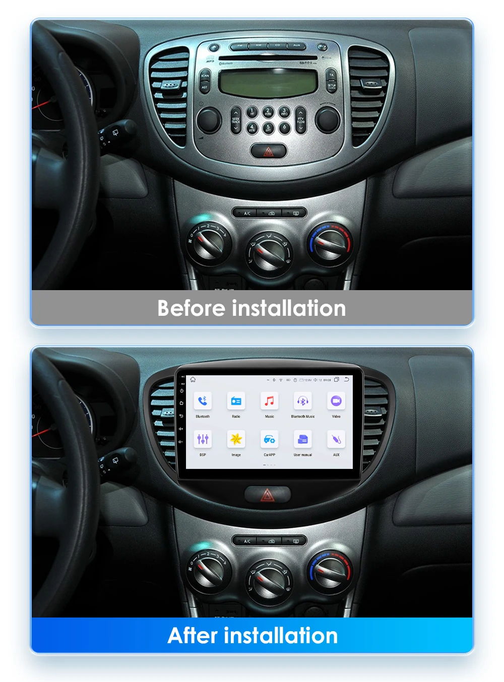 Radio Multimedia 2DIN Hizpo con GPS – Hyundai Grand i10 2007-2013 - imagen 2