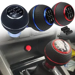 Pomo palanca cambio cuero 5 velocidades universal - turismos y SUV