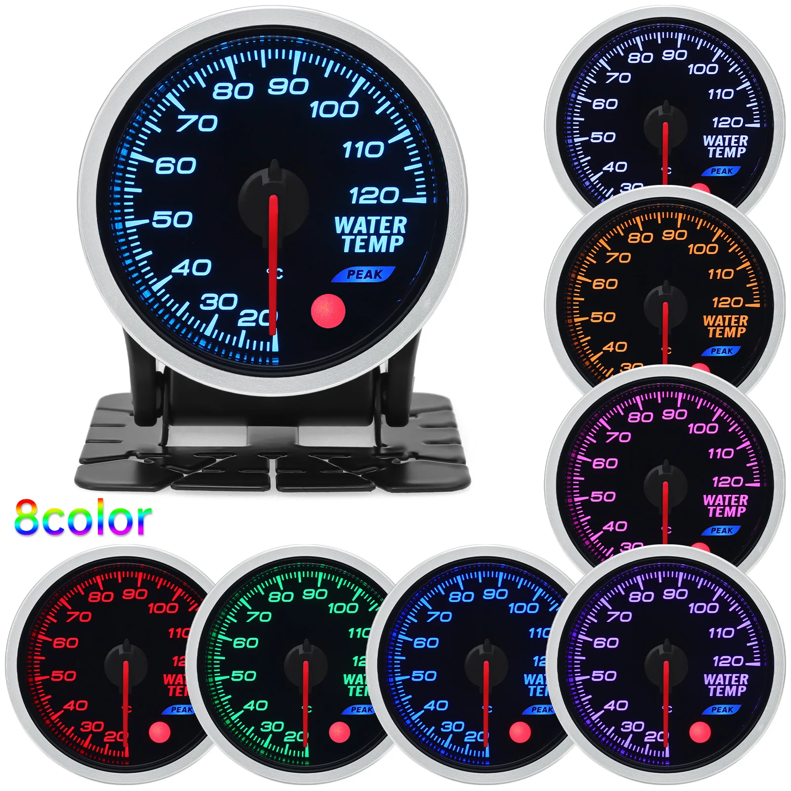 Medidor temperatura de escape EGT 52 mm 8 colores