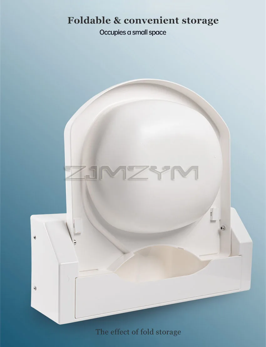Detalle del lavabo plegable de acrílico