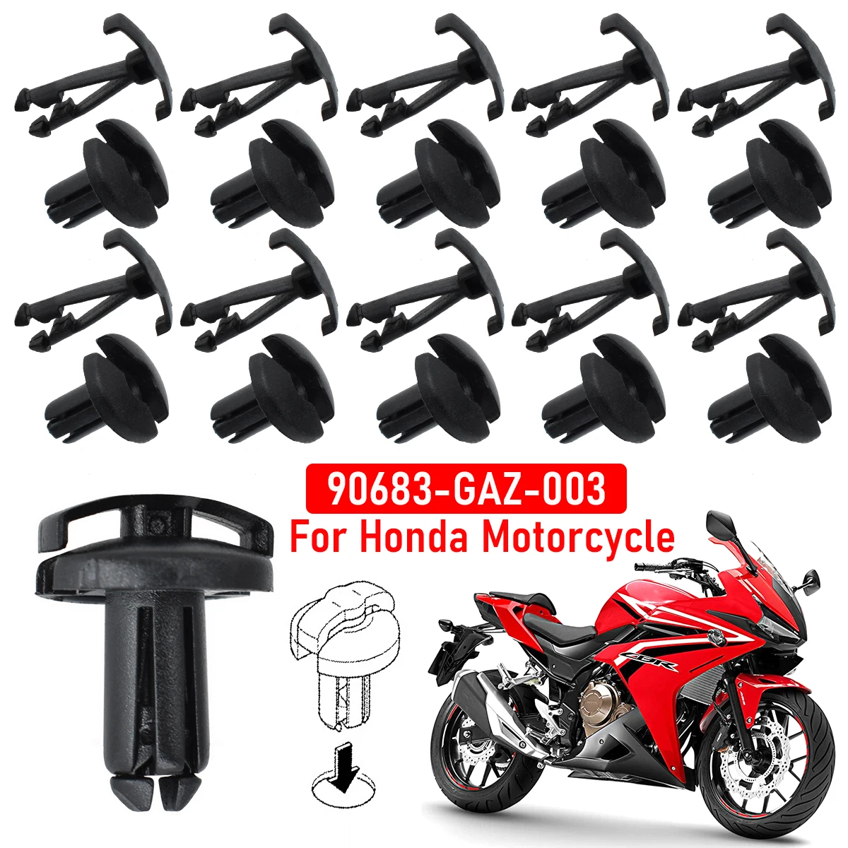 Remaches de plástico para carenado Honda CB1300, VFR800 y CBR