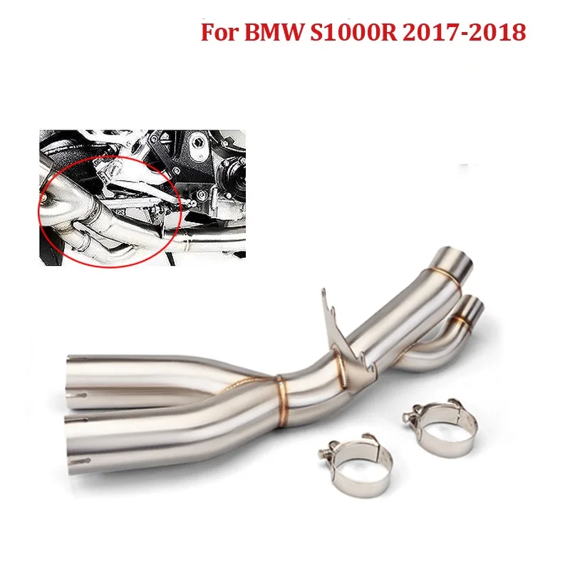 Tubo escape medio doble salida inoxidable BMW S1000RR S1000R 2017-2018