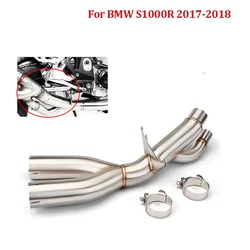 Tubo escape medio doble salida inox para BMW S1000RR/S1000R