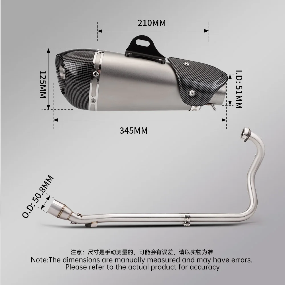 Tubo de escape FZ25/FZ250 51 mm – codo de conexión - imagen 5