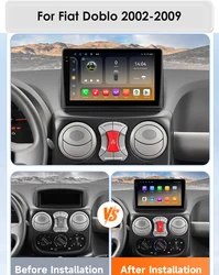 Radio 2DIN multimedia Hizpo con CarPlay para Fiat Doblò 2002-2009