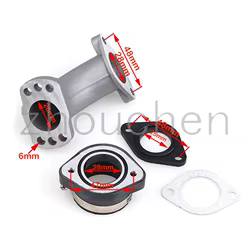 Adaptador de admisión para carburador de moto, aluminio 26/28 mm