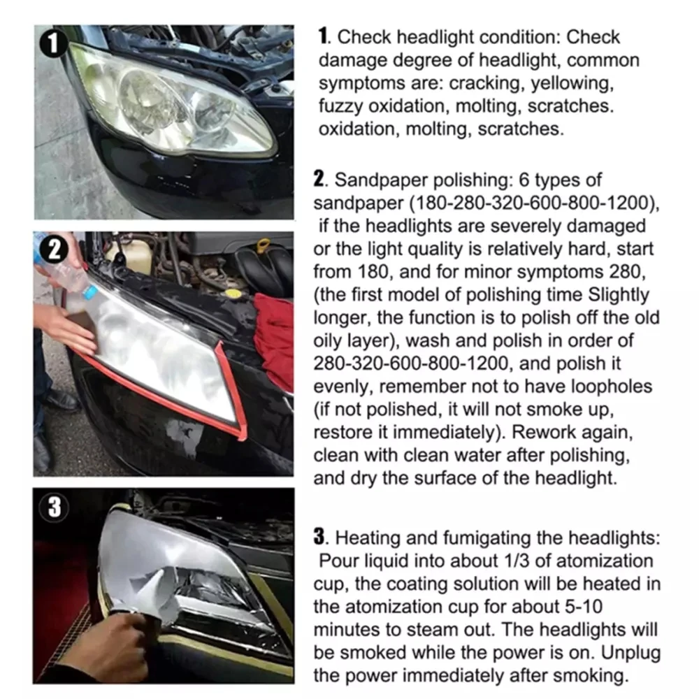 Kit restauración faros coche con pulidor – eliminar opacidad y rayaduras - imagen 3