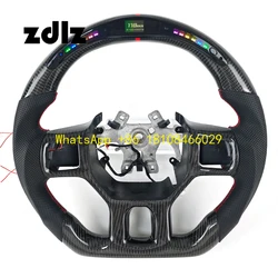 Volante fibra de carbono Dodge Ram LED cuero negro perforado