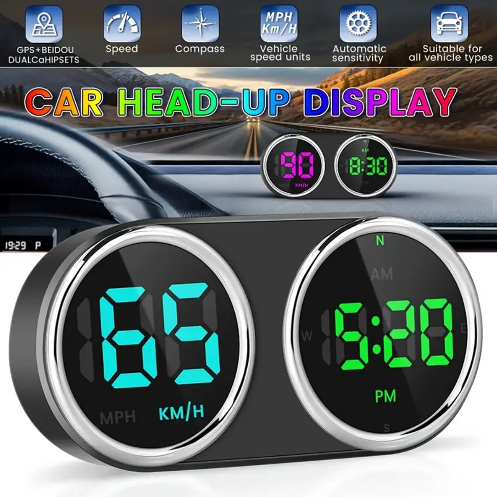 Velocímetro GPS HUD con alarma de sobrevelocidad para coche - imagen 2
