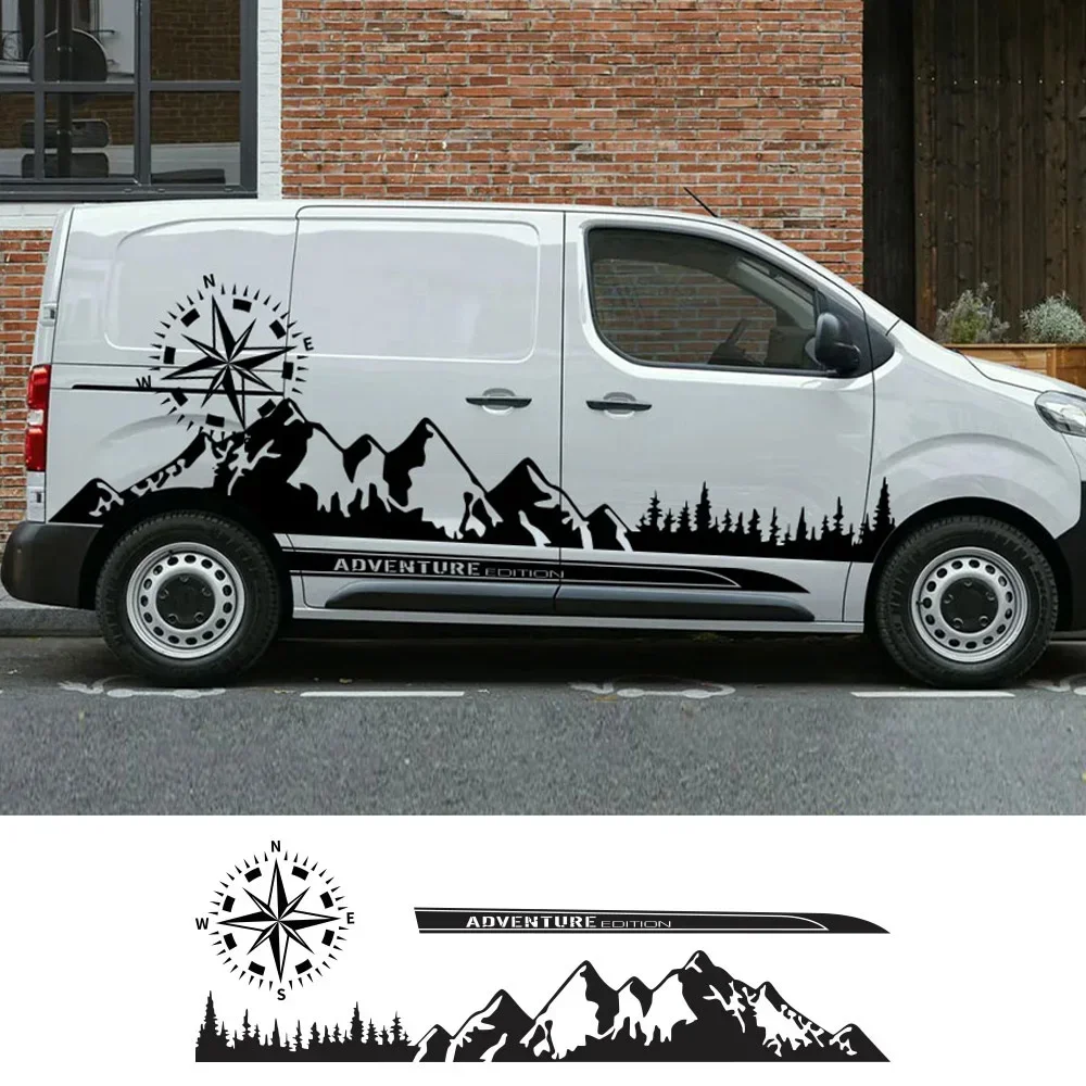 Pegatinas de coche con diseño de montaña para furgonetas camper