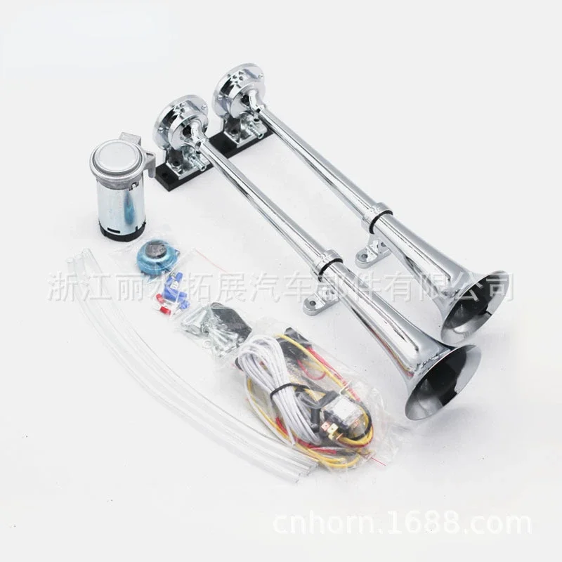 Bocina de aire doble tubo 12/24 V para camión - imagen 2