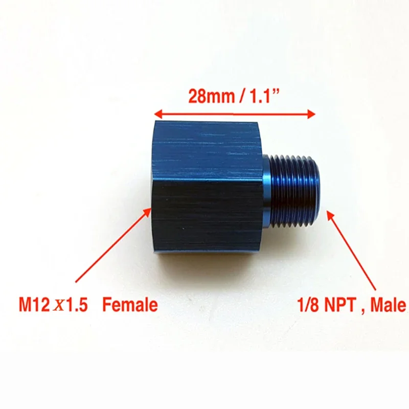 Adaptador de rosca M12x1,5 a 1/8 NPT para manómetro de aluminio - imagen 3