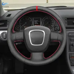 Funda volante cuero cosida a mano roja – Audi A3 8P, A4 B7, S4, Exeo
