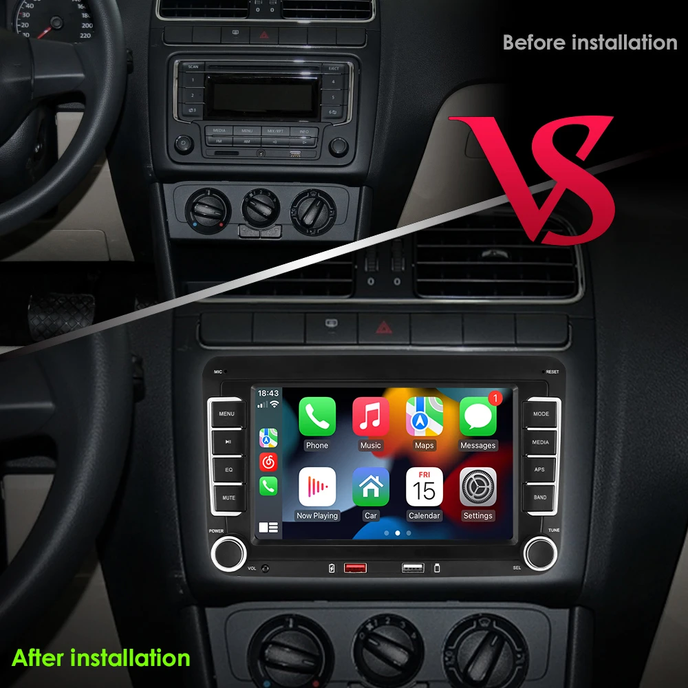 Radio multimedia Hizpo MP5 CarPlay Android Auto – VW Polo/Golf 5/6 - imagen 4