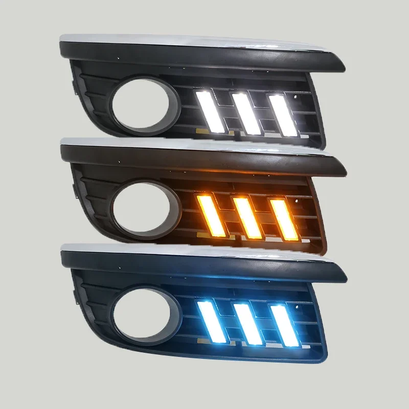 2x específico para VW Jetta MK5 Sagitar 2006 2007 2008 2009 2010 luces de circulación diurna LED DRL marco de cubierta de lámpara antiniebla - imagen 3