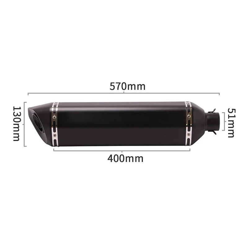 Silenciador de escape para moto con tubo de 51 mm - imagen 3