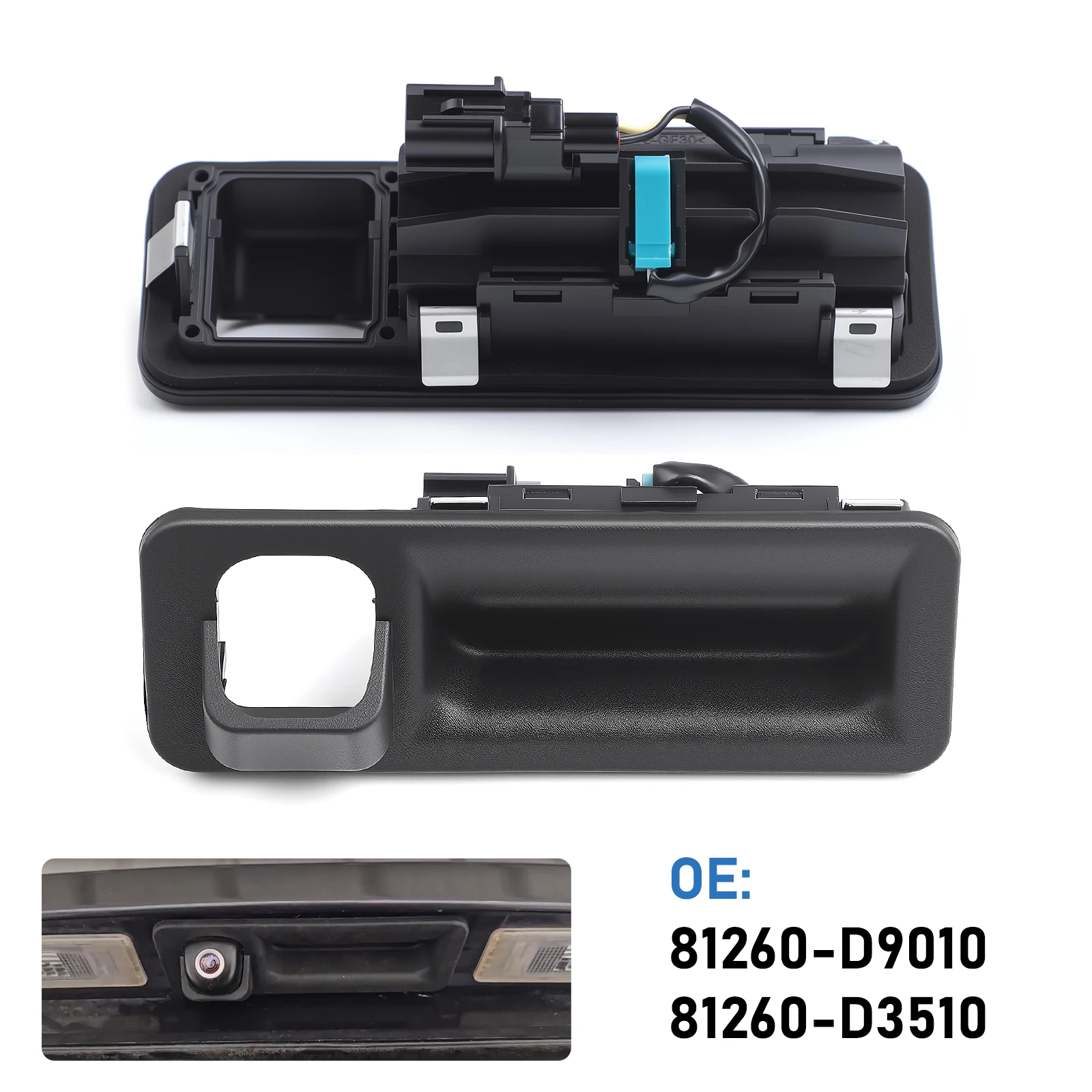 1 unidad de cerradura de tapa de maletero de interruptor de puerta trasera exterior de coche 81260D9010 para Sportage 2017-2019 manija de cerradura de tapa de maletero exterior para Kia