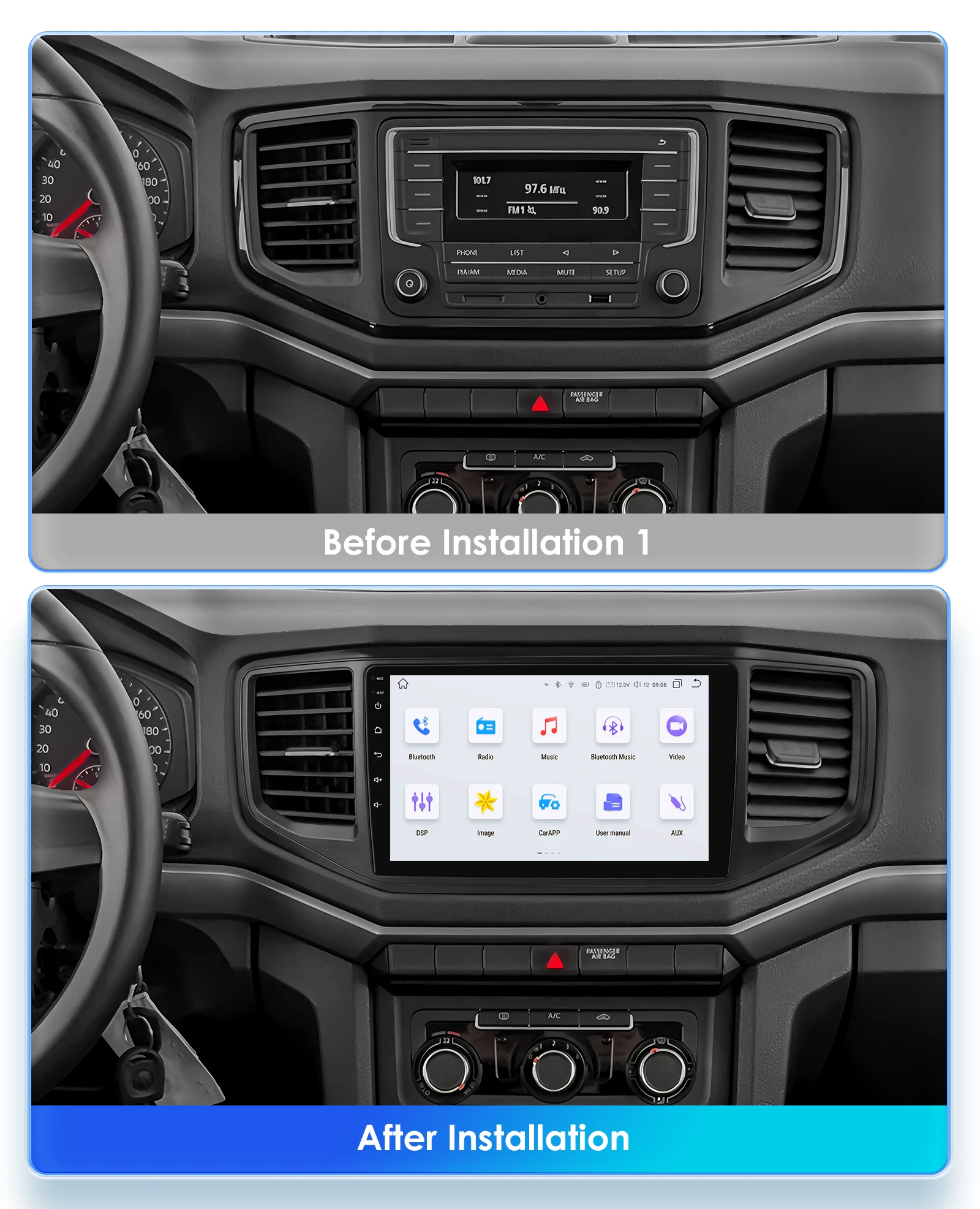 Hizpo Pantalla multimedia 9 pulgadas con CarPlay para Amarok 2017-2021 - imagen 2