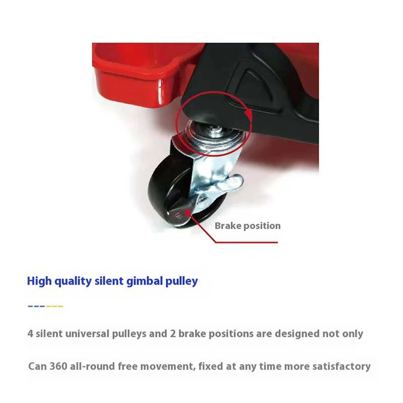 Taburete rodante con ruedas 360° para detailing de coche - Asiento auxiliar regulable - imagen 5