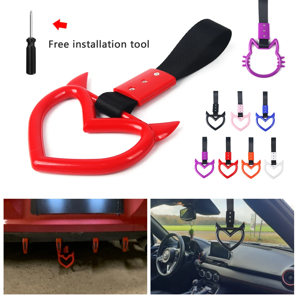 Nueva forma Tsurikawa JDM tren autobús manija correa de mano correa de encanto de deriva anillo de advertencia de deriva para suministros de parachoques trasero de coche