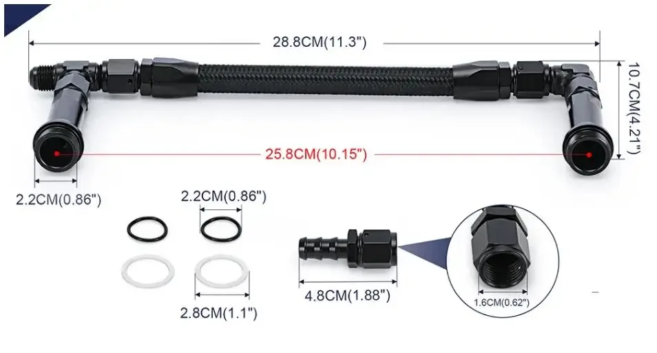 Kit de línea de combustible dual AN6 acero inoxidable
