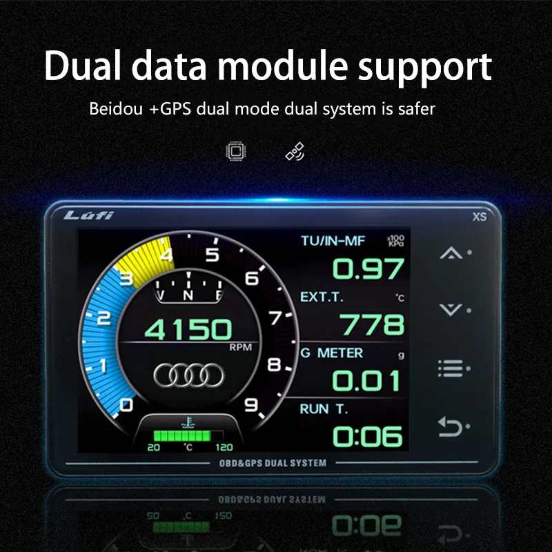 Lufi XS Medidor OBD+ LCD con GPS, turbo y temperatura del aceite - imagen 2