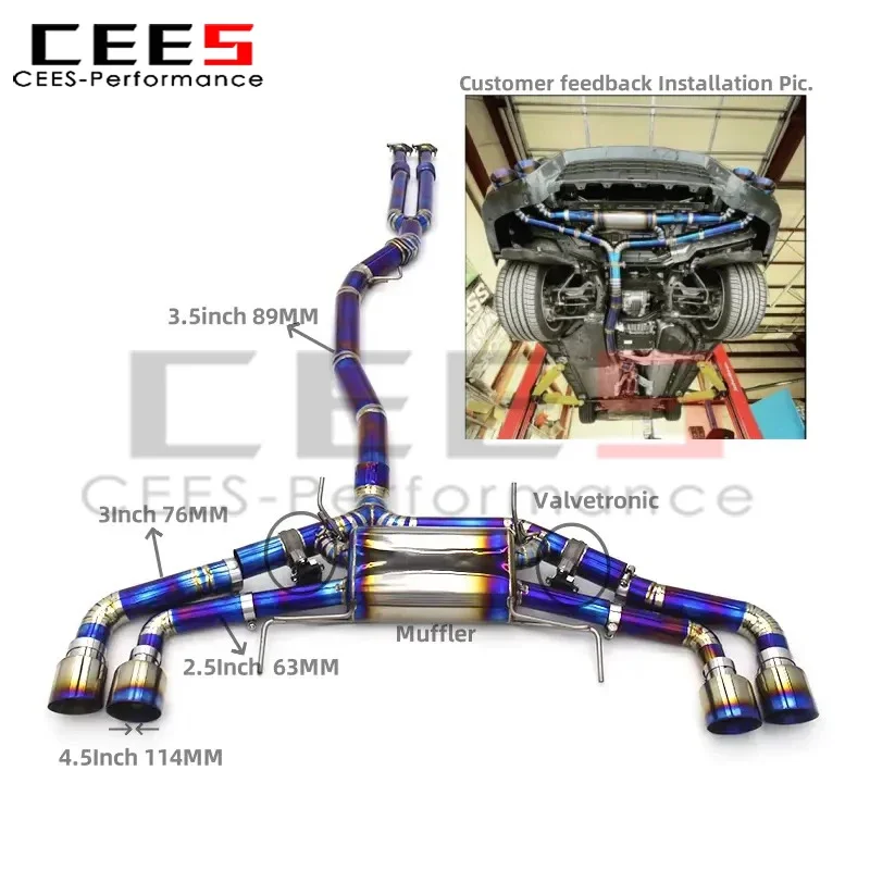 Tubo Y de escape Cees Catback para Nissan GT-R R35 3.8 TT - imagen 2