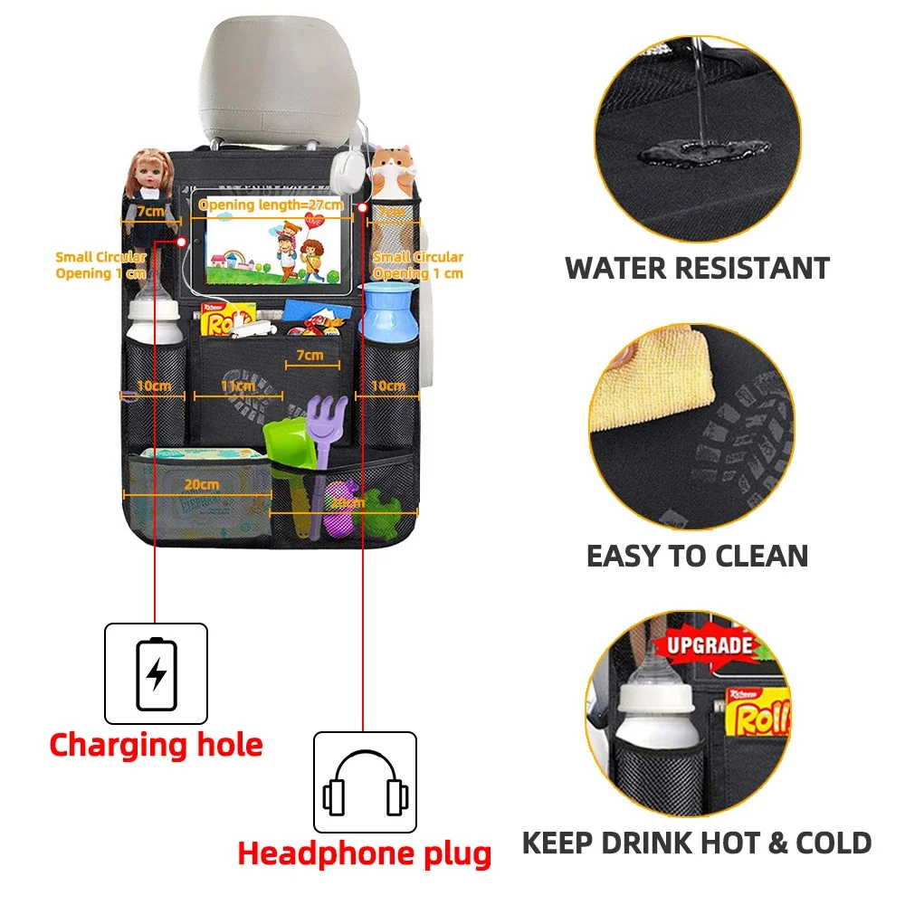 Organizador de asiento trasero con soporte para tablet y funda protectora - imagen 2