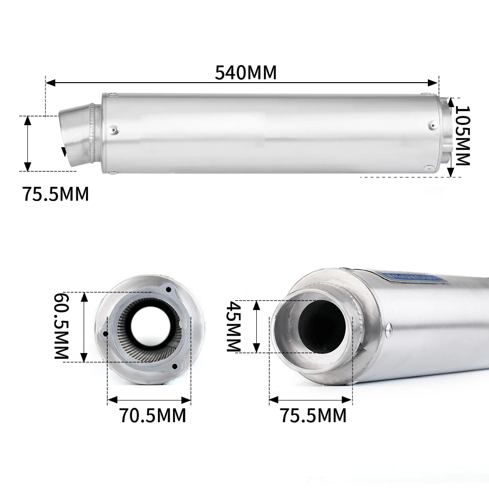 Silenciador WRS inoxidable para Honda CB400/500F/500X y CBR300 - imagen 5