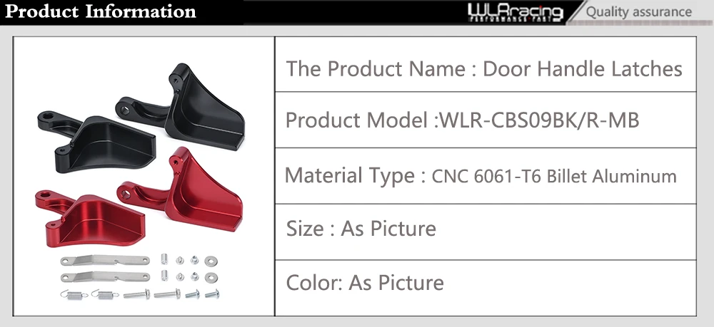 Juego de pestillos de manija de puerta de aluminio anodizado